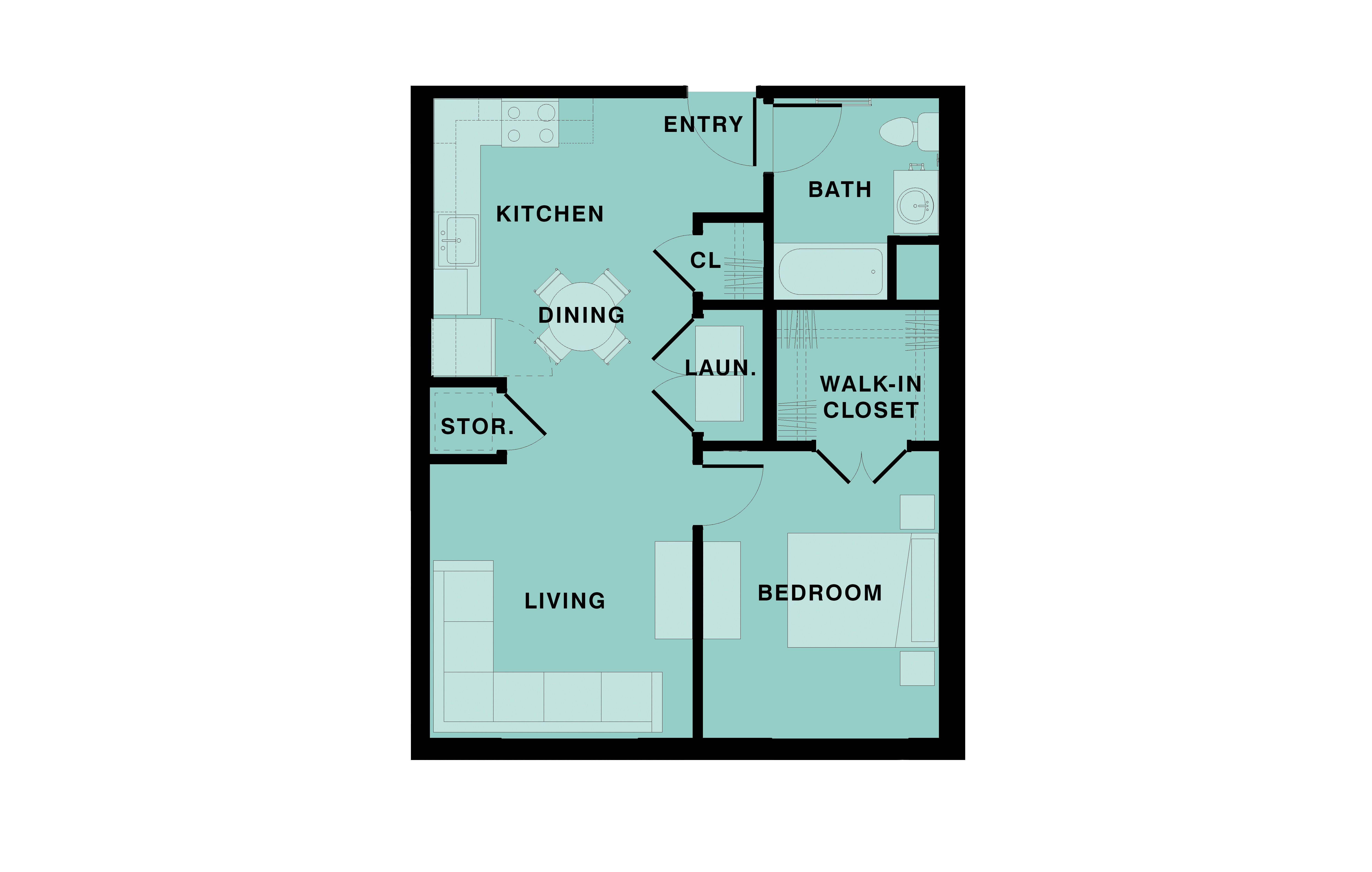 One Bedroom Floor Plan