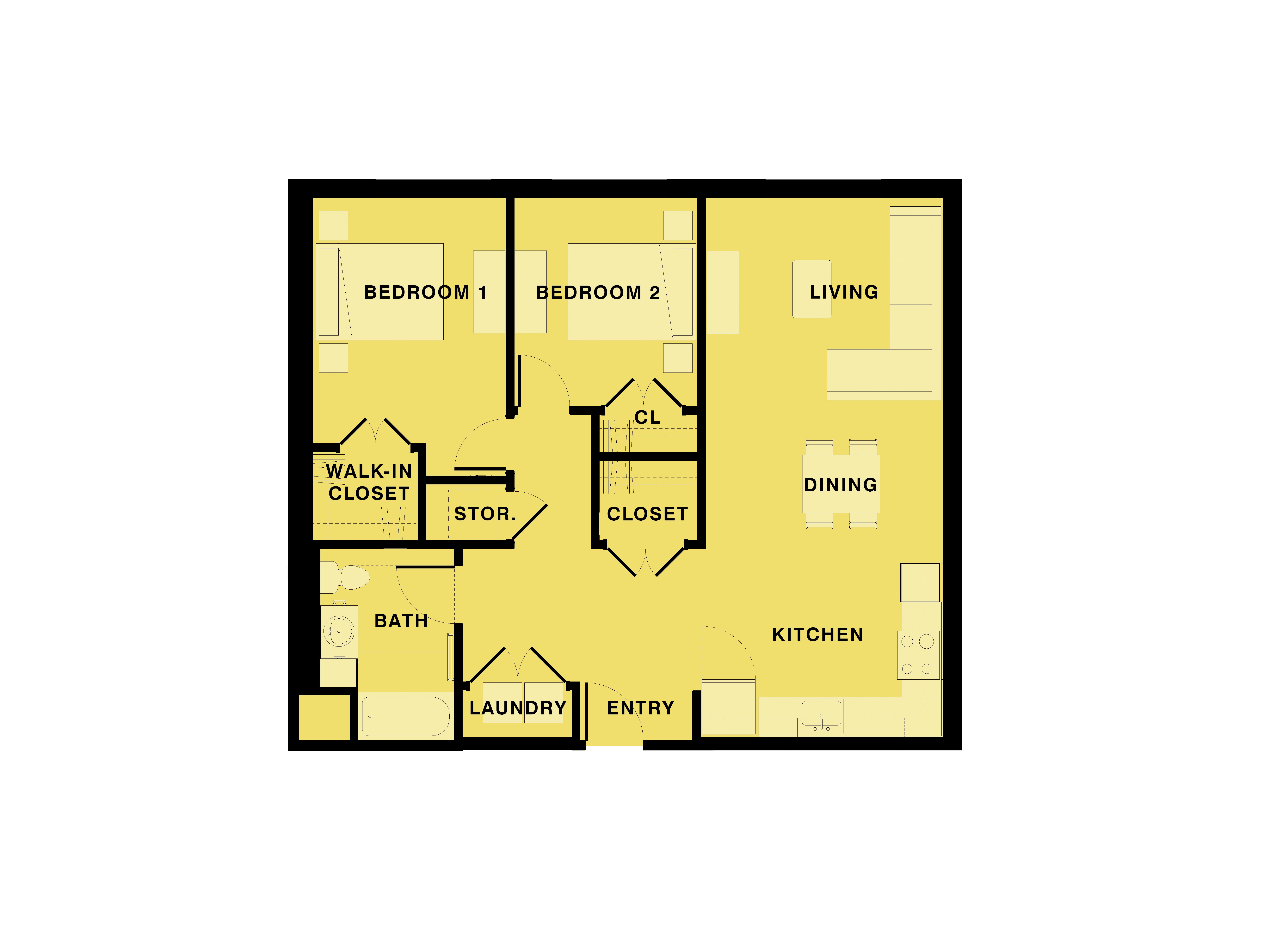Two Bedroom Floor Plan