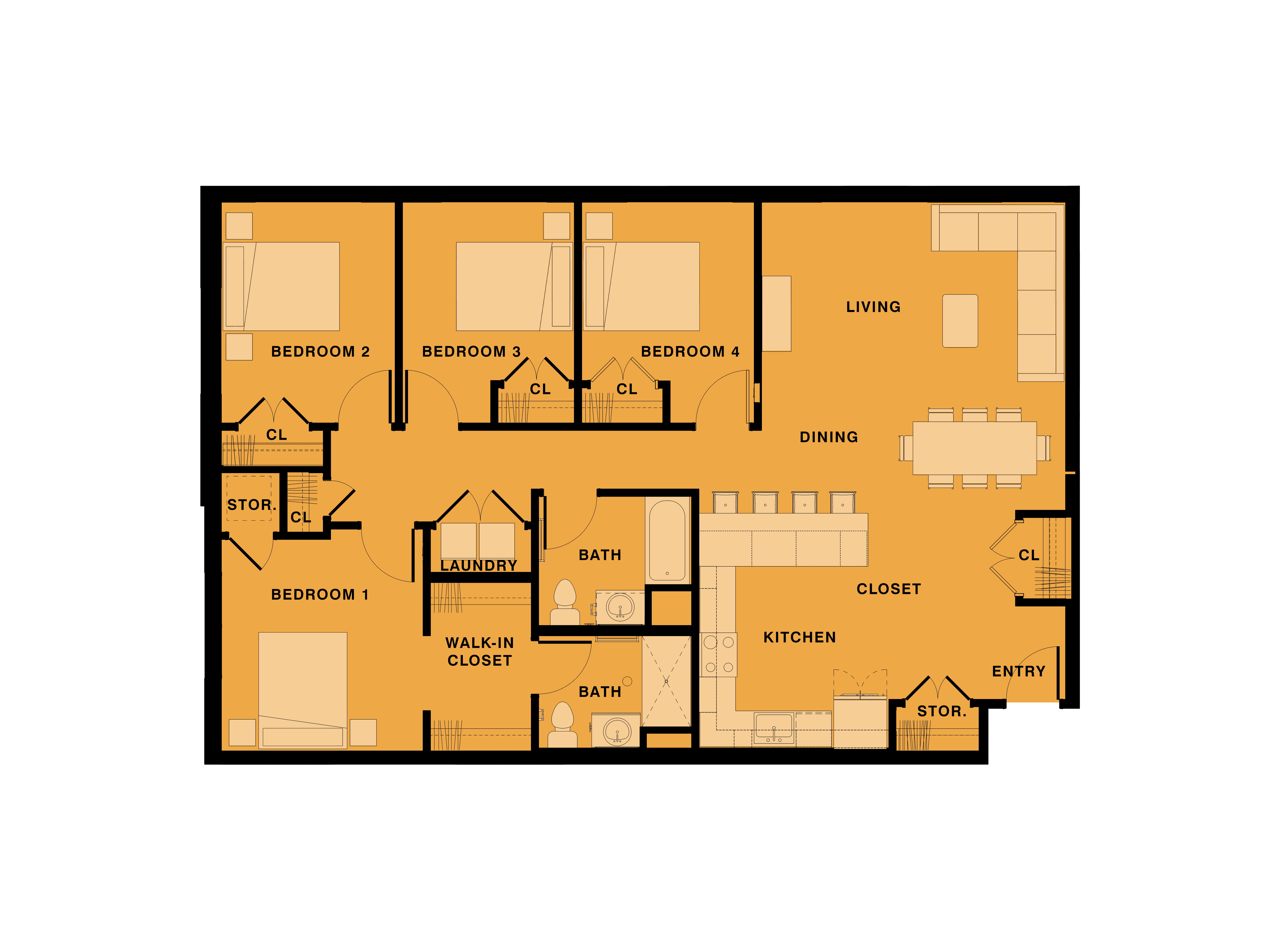 Four Bedroom Floor Plan