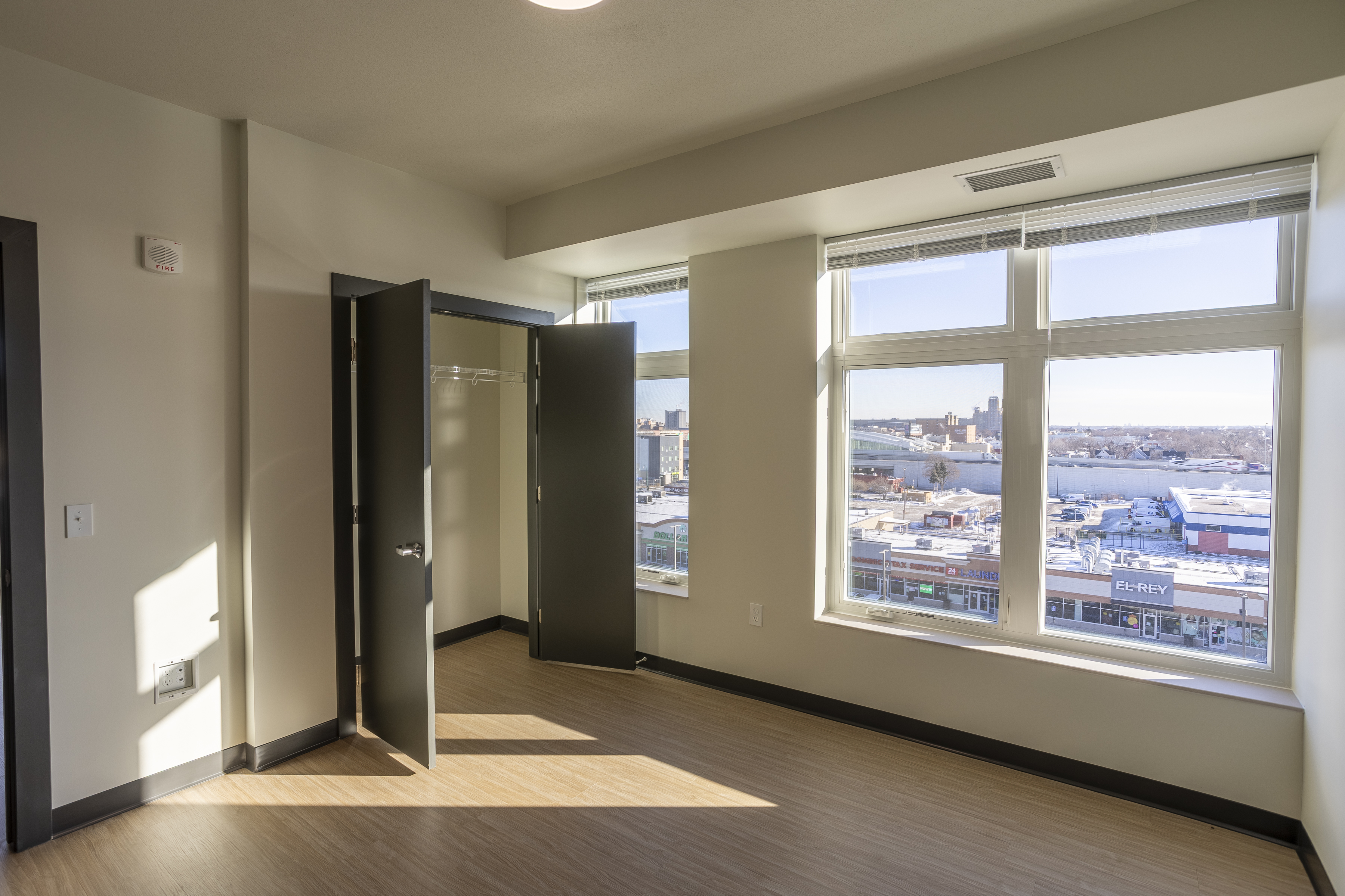 spacious bedroom and closet spaces