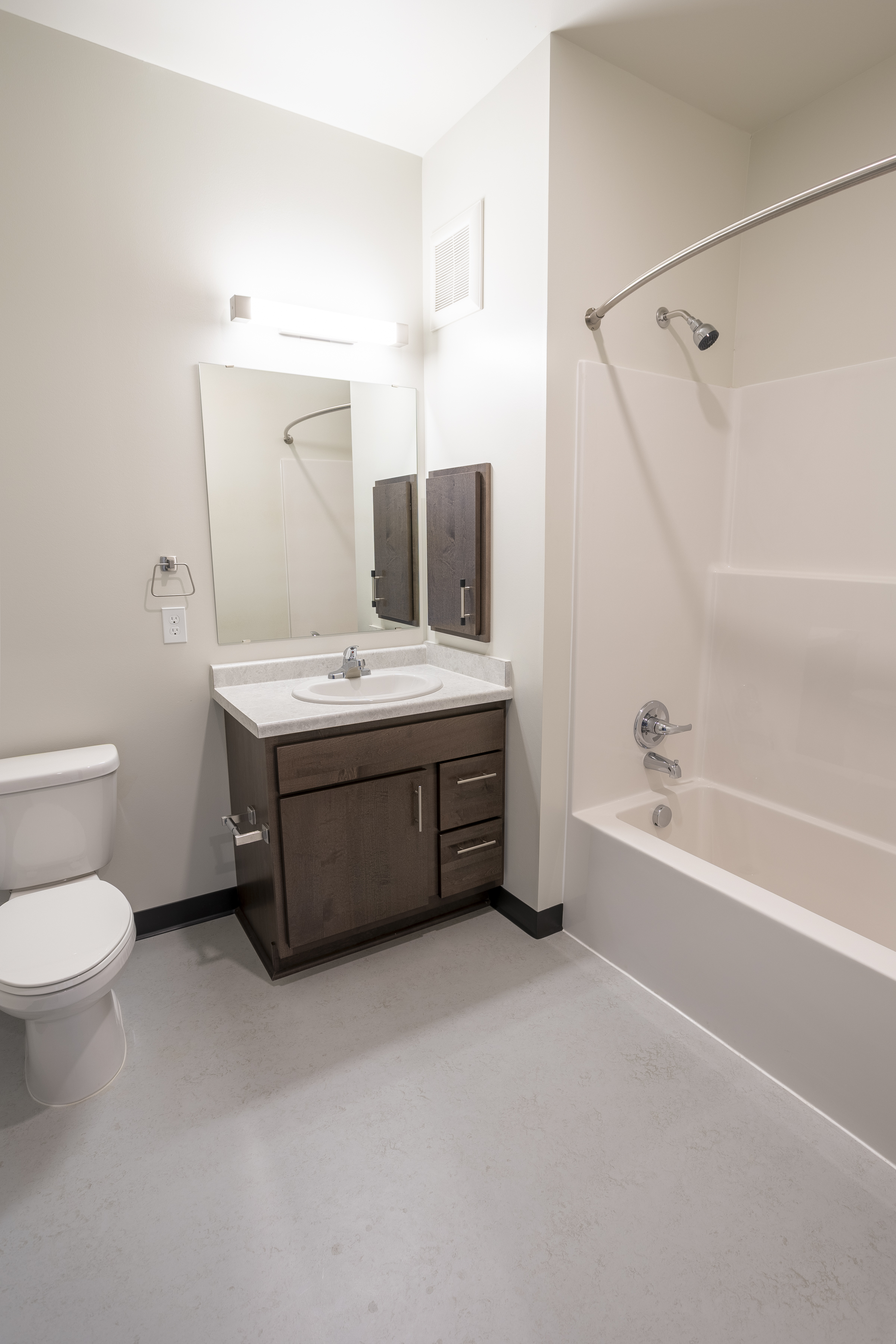Spacious in-unit bathroom and tub
