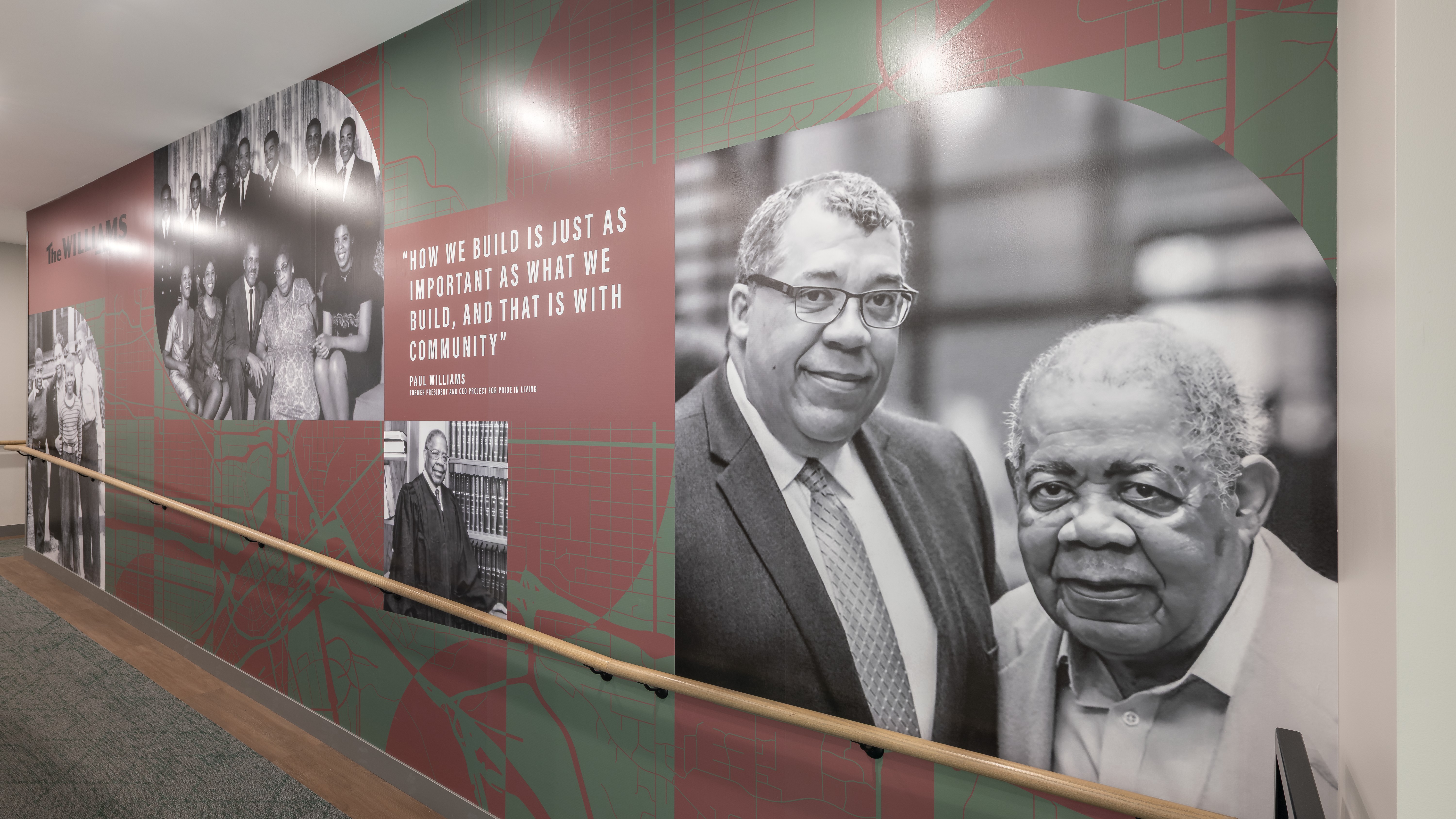 The mural dedicated to the Williams family in honor of their contributions to the Saint Paul community