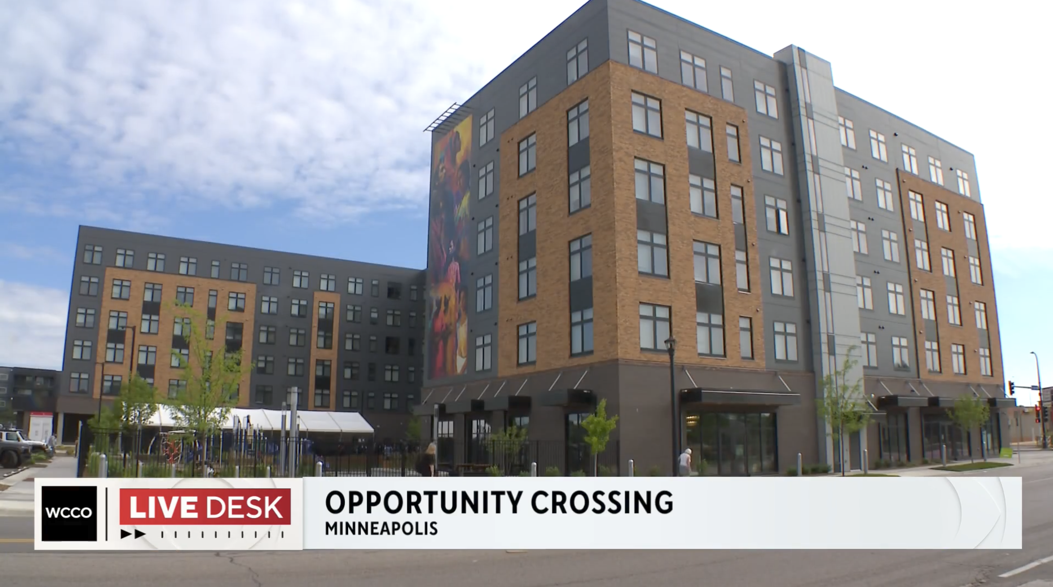Outside the Opportunity Crossing building.