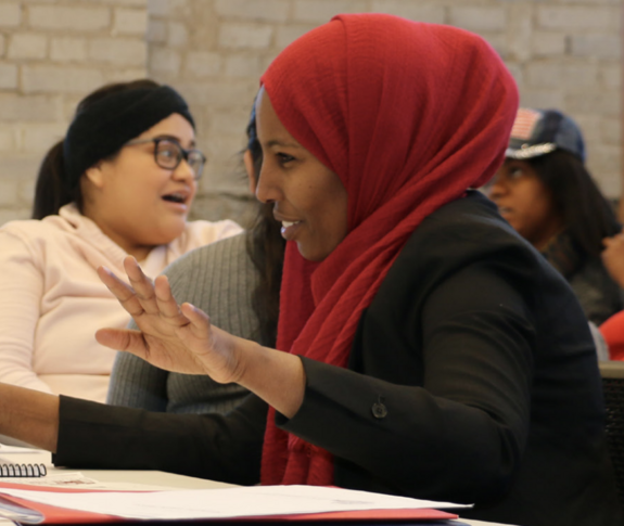 Woman at training program