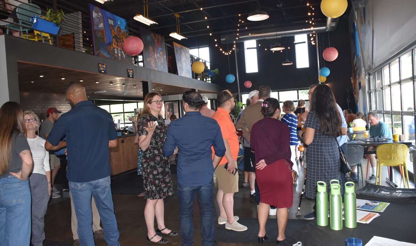 Group of people at a Pints for PPL June 21, 2023 Arbieter Brewing