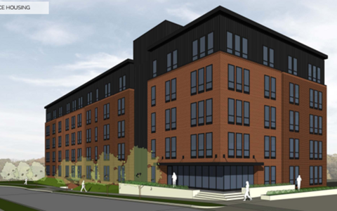 rendering of 60 unit supportive housing property