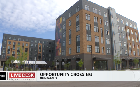Outside the Opportunity Crossing building.